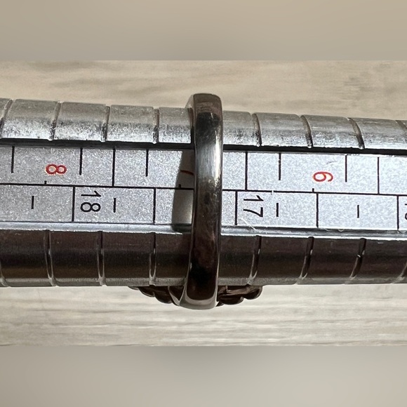 Vintage Designer Signed Aluma (AIL) Blue Turquoise Doublet Ring, Size 7 - Picture 10 of 10